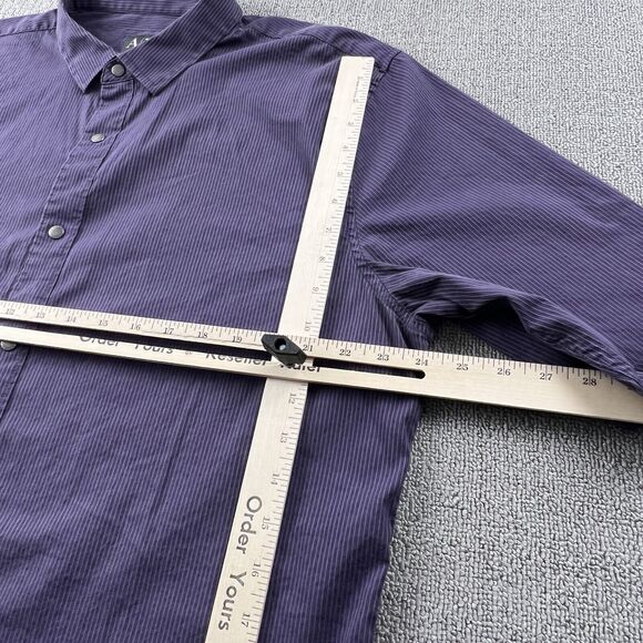 Armani Exchange Shirt Adult 2XL XXL Purple Slim Fit Button Up Long Sleeve Casual - Picture 10 of 14